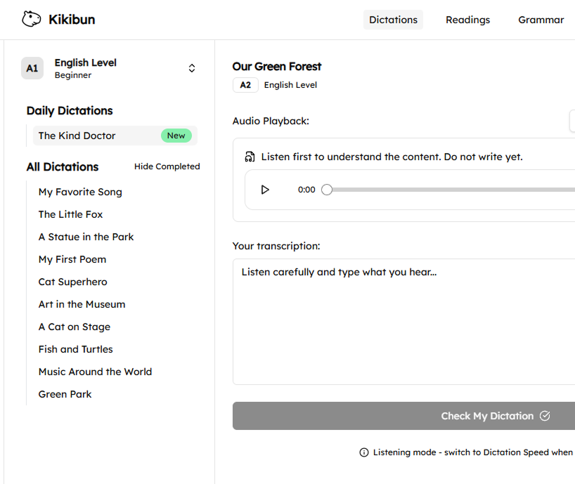 Daily Dictations & Instant Feedback